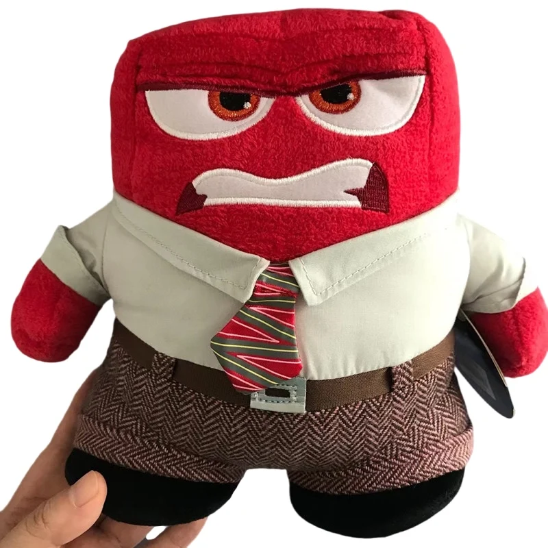 Original Disney Anime Movie Inside Out Anger Cartoon Plush Toy Stuffed Dolls 20cm