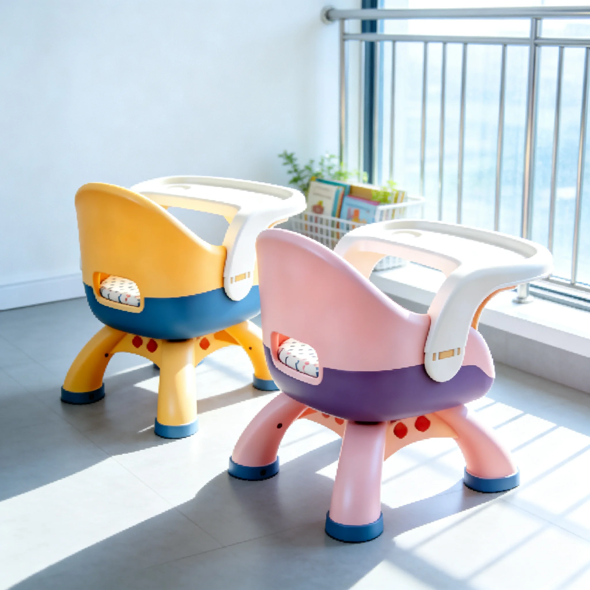 AOLIVIYA Plastic Backrest Bench Seat Kids Children's Chair Baby Eating Study Chair Dining Chair