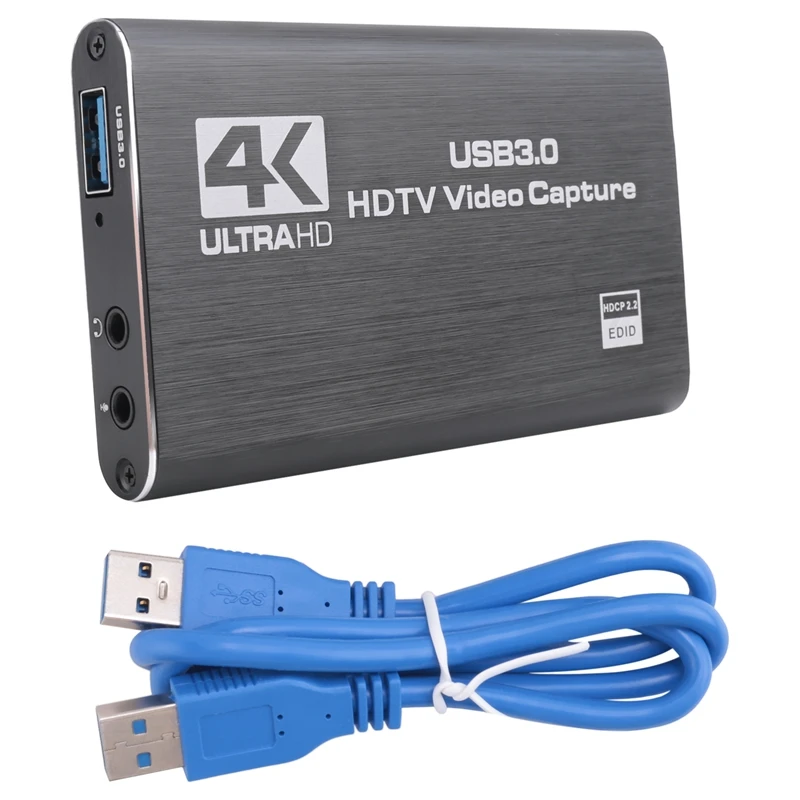 

【Superdeals】Game Capture Card, USB 3.0 4K Audio Video Capture Card With Loop-Out 1080P 60FPS Live Streaming For PS4, Switch
