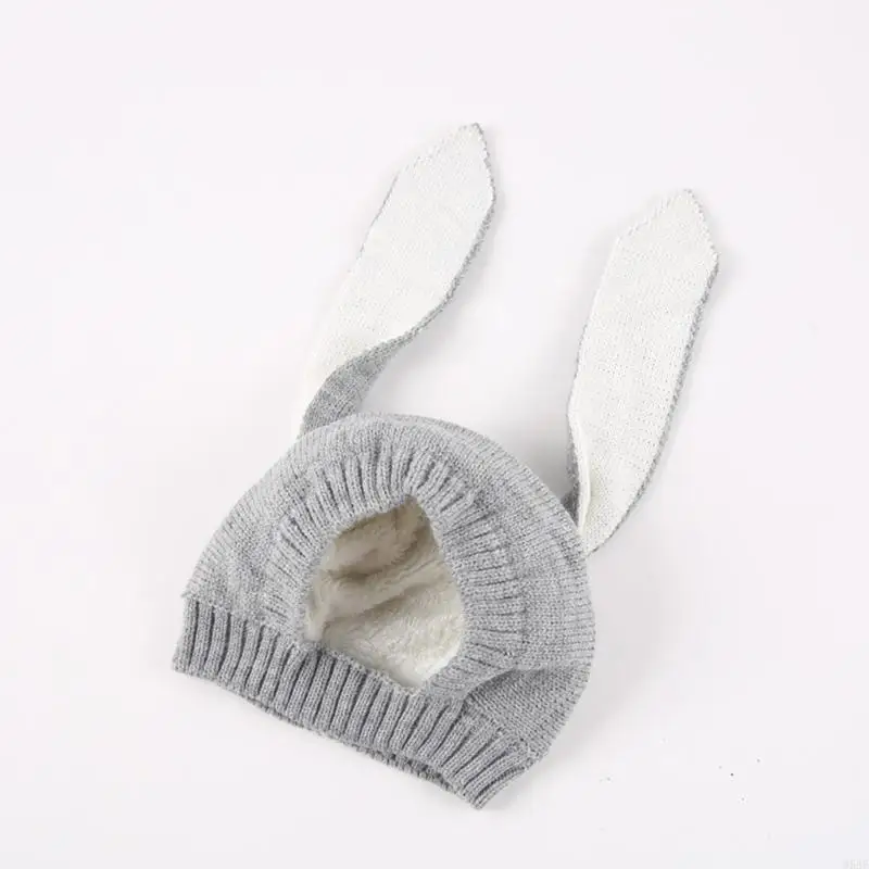 

95AE Autumn Winter Baby Hat Toddler Infant Rabbit Ears Hat Knitted Cap for Children Newborn Bunny Beanie Photography Props