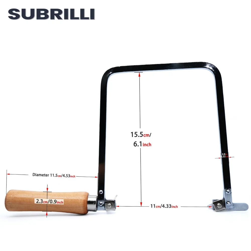 SUBRILLI Coping Saw เหล็กรอบลวดเลื่อยสําหรับหยกหินเซรามิคแก้วไม้โลหะตัดที่ถูกต้อง Sawbow DIY เครื่องมือ