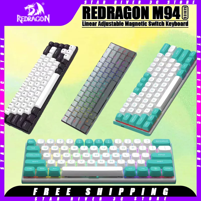 

REDRAGON M94 Mechanical Keyboard Adjustable Magnetic Switch Wired keyboard 8K return rate 94 keys Type-c PC Gamer Accessories