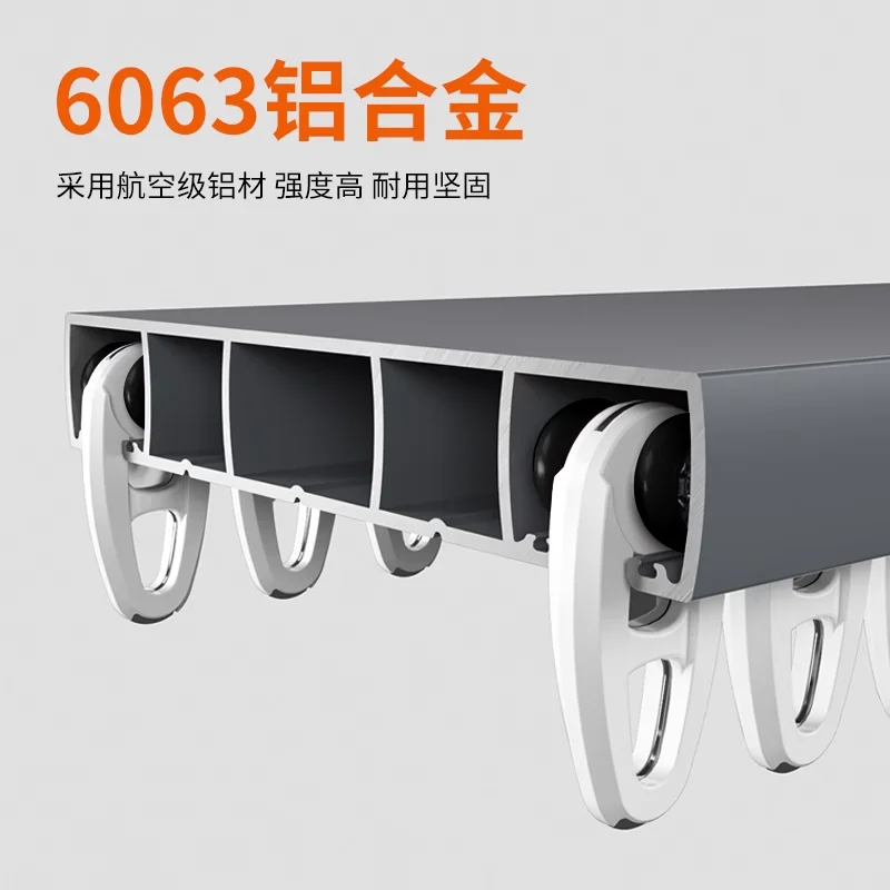 Fashion Aluminium Alloy Ceiling Curtain Track With Metal Roller Thick Double Rails For Window Decor Curtain Rail
