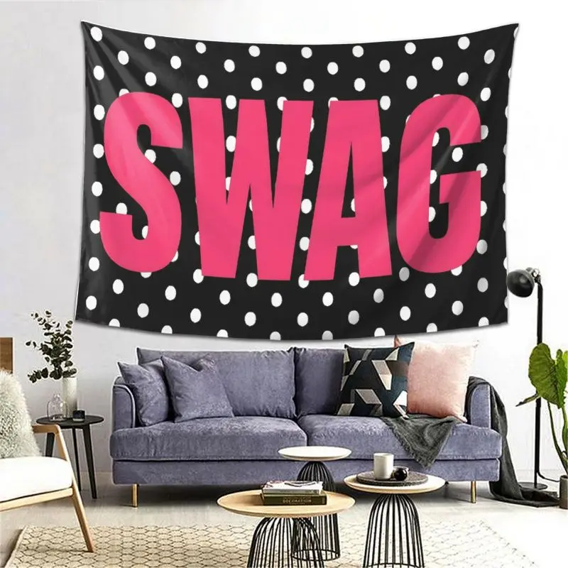 VIKAMASWAG Wave Dot Alphabet Tapestry Trendy Street Style Background Wallpaper Female Dormitory Decoration Room Decoration