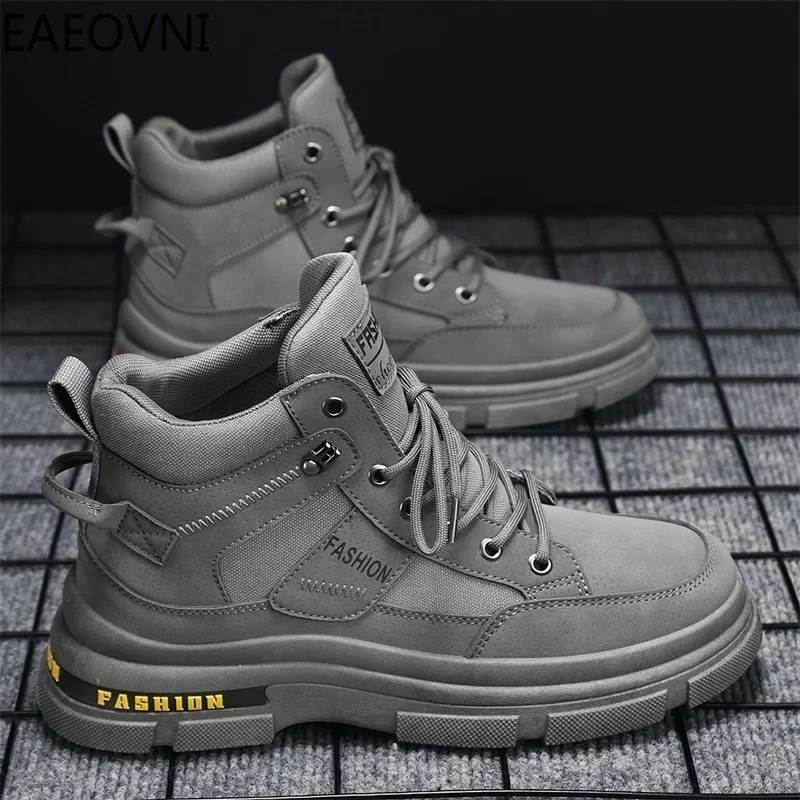 Motorcyclist Boots Men's Boot Lace-up  Anti-slip British Style Water Proof EAEOVNI Explosive Style Popular Model Snow Shoes New