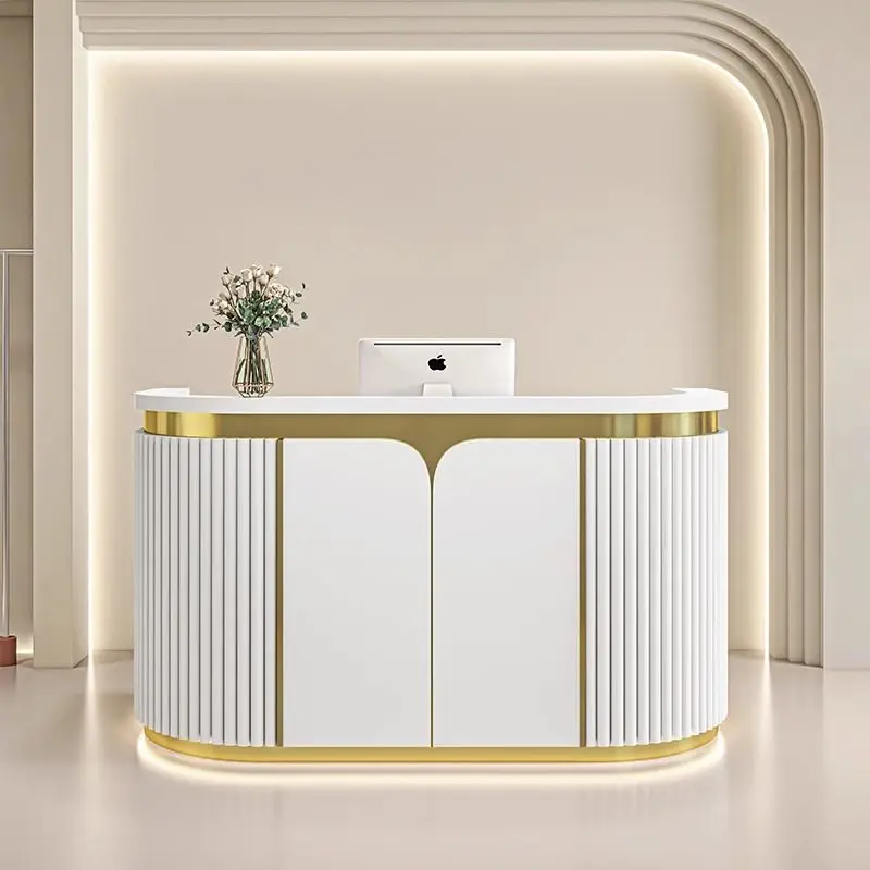 Glass Reception Desk Work Company'S Cosmetics High Pulpit Reception Desk Supermarket Recepcion Mostrador Beauty Furniture