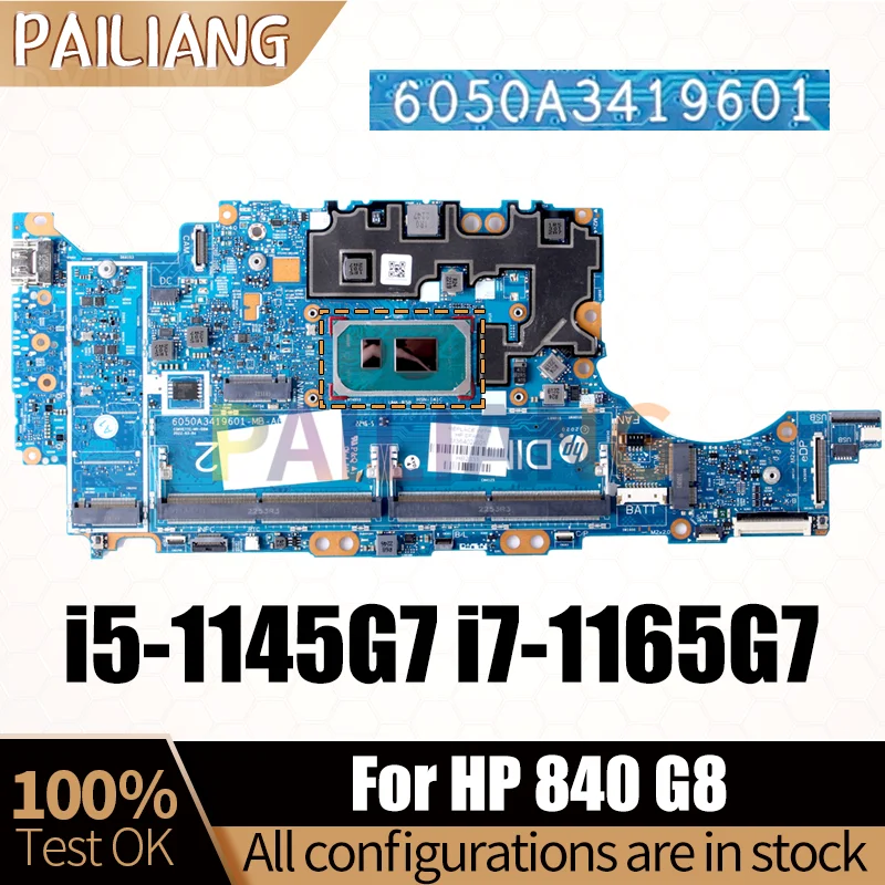 may 6050A3419601 For HP 840 G8 Laptop Motherboard N19883-601 M36402