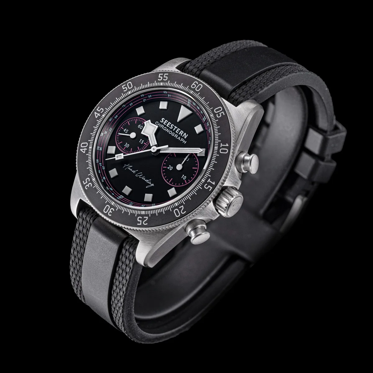 SEESTERN Mens Watch Chronograph Mechanical Wristwatches ST1901 Swanneck Movement Luminous Waterproof Sapphire Crystal S443 new