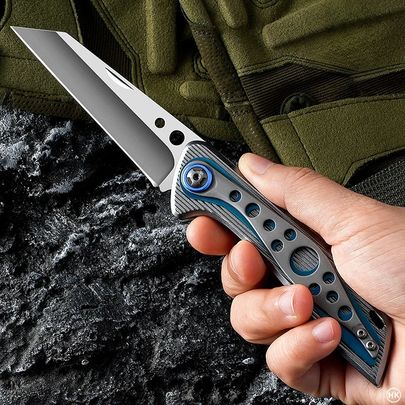 Folding pocket knife outdoor defense high hardness steel knife, wilderness survival camping carry sharp fruit knife