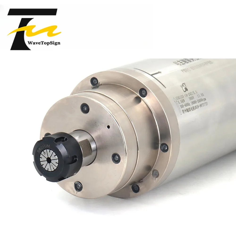 5.5KW CNC Water Cooled Spindle Motor 220V 380V Chuck Nut ER25 18000rpm GDK125-18-24Z for CNC Metal Milling Machine