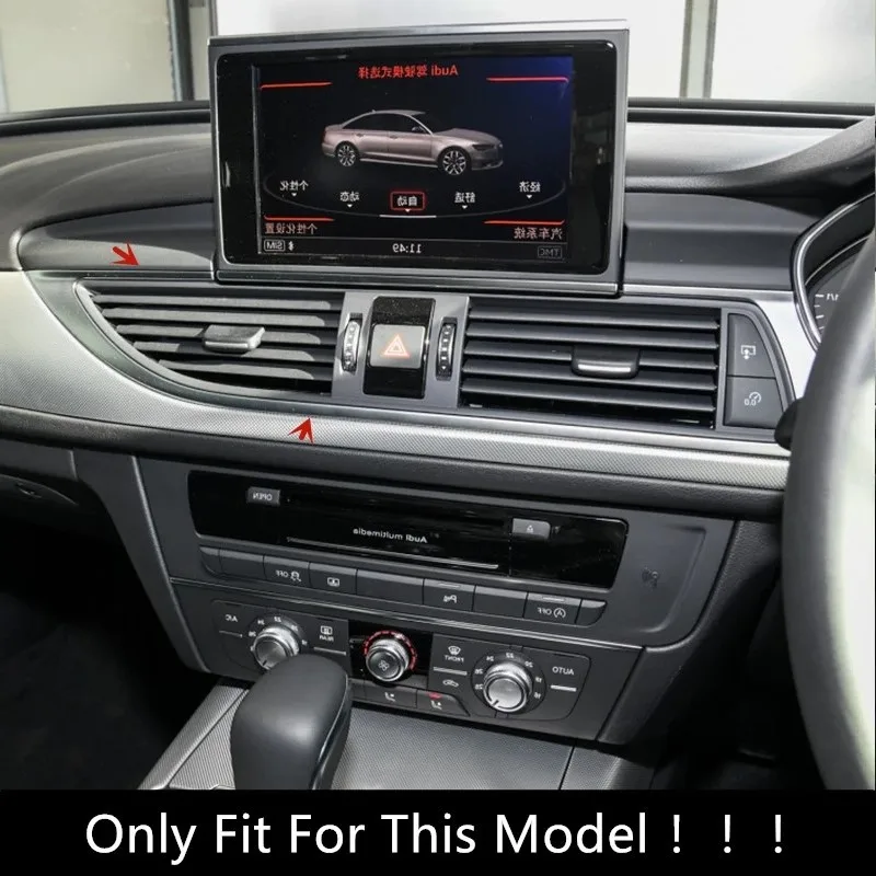 Carbon Fiber Car Console Dashboard Side Air Outlets Frame Decorative Cover Trim For Audi A6 C7 2012-2018 Interior Accessories