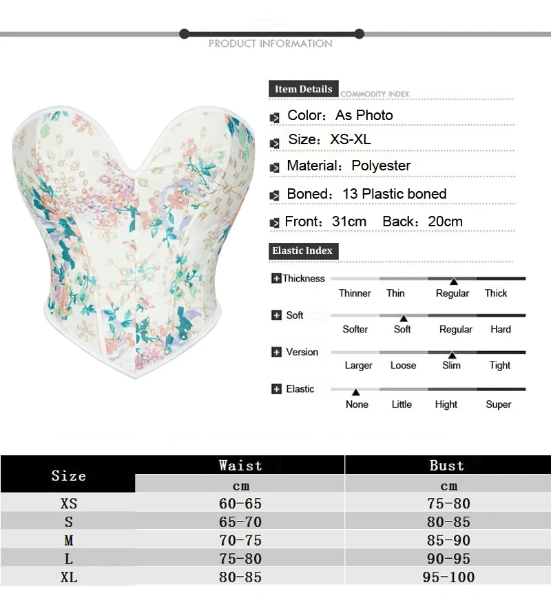 Floral Printed Overbust Corset Bustier Tops Wholesale For Women Gothic Clothing Vintage Feminino Corpete Corsets Femme