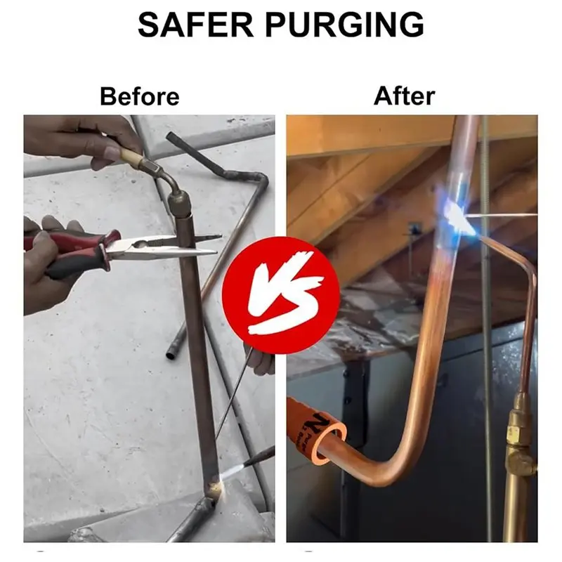 AT51-Nitrogen Purge Boot For HVAC Brazing Tool With Hands-Free Functionality, Multi-Size O-Ring Seal, 1/4