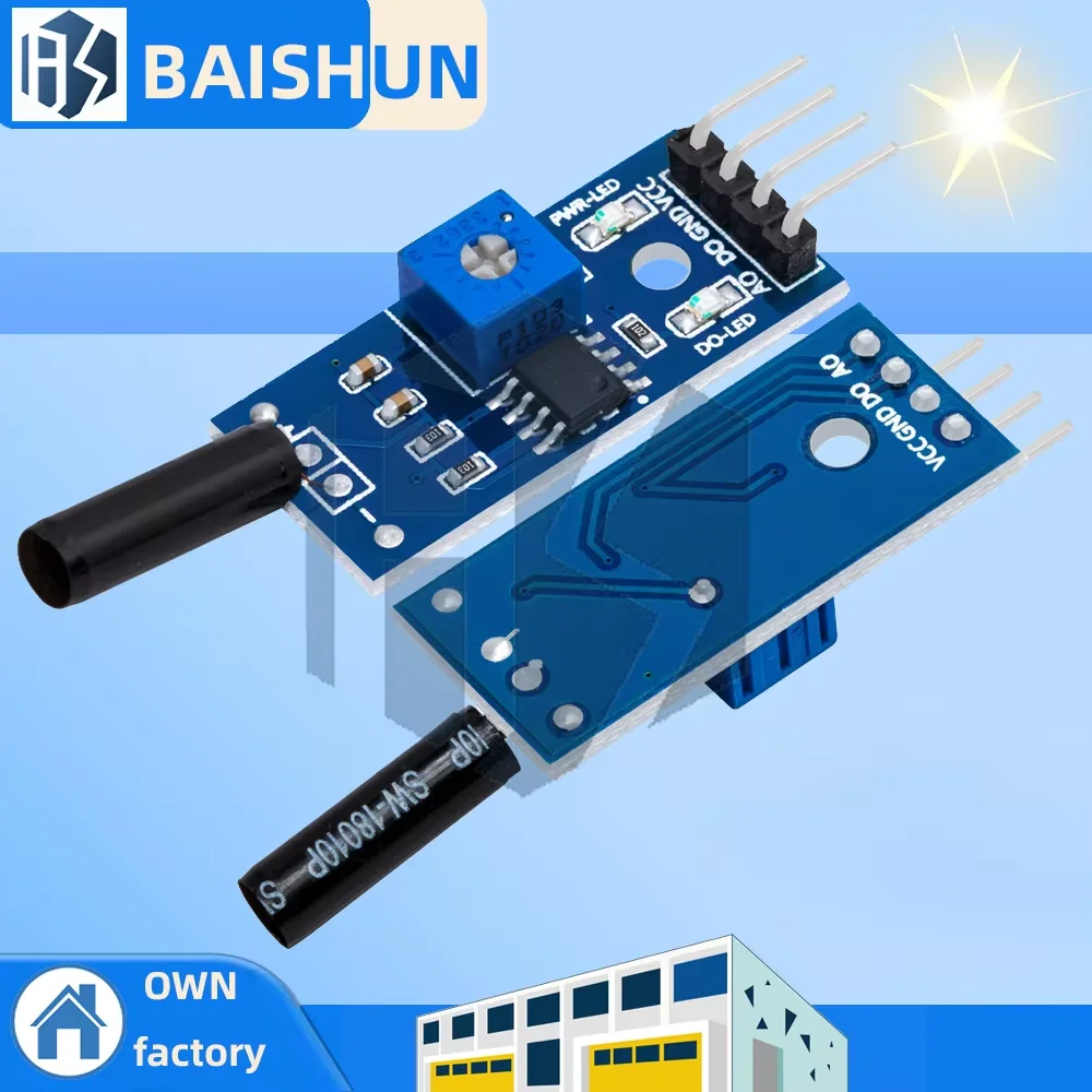 1 шт./5 шт. нормально открытый модуль датчика удара: обнаружение вибрации для Arduino — модуль, совместимый с сигнализацией