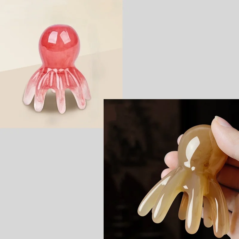 6/2 Pieces with Random Color Selection, Head Massage Octopus Massager, Multi-Purpose, Promotes Hair Growth, Meridian/Gua Sha/Acupuncture/Spa/Design Features Suitable for Daily Scalp Care, Relaxation Massage, Health Mai