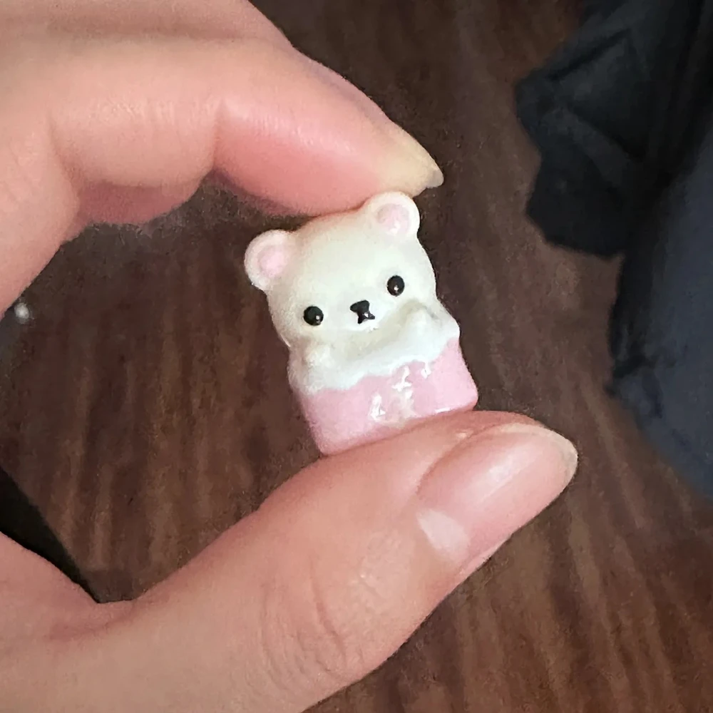 Kawaii Rilakkuma Keycaps Relax Bear Artisan Anime Keycap for Mechanical Keyboards Ultimate Desk Setup Essential Gift for Girl view 4