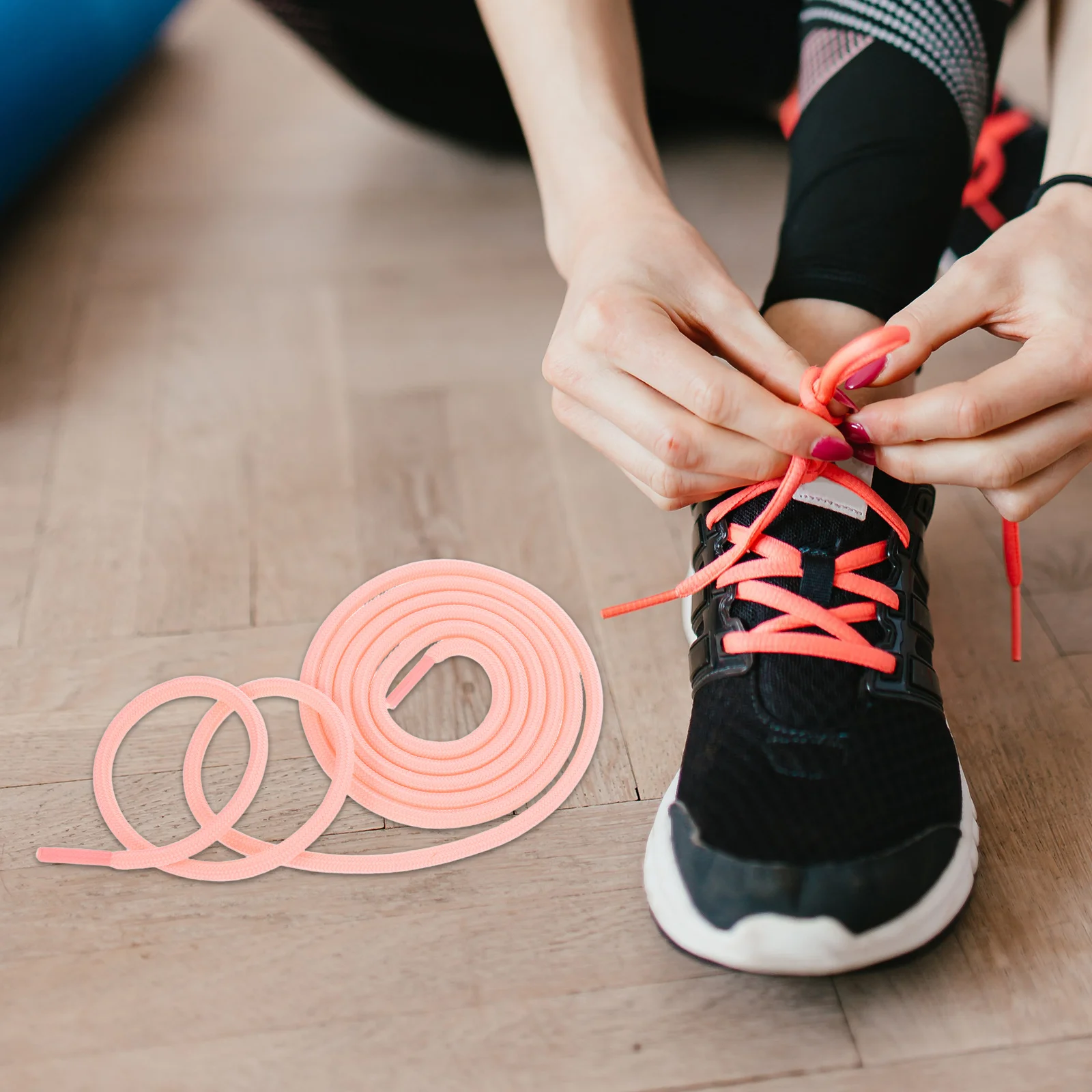 12 قطعة أحذية المشي لمسافات طويلة المستديرة أربطة الحذاء حبل سميك البوليستر المشي في الهواء الطلق سلاسل الأحذية أحذية رياضية أحذية العمل أربطة أحذية سميكة #1