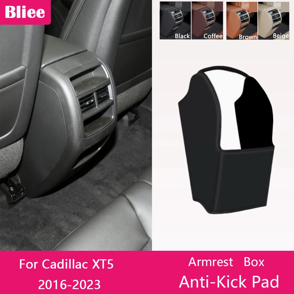 

For Cadillac XT5 2016 2017 2018-2023 Rear Armrest Box Anti Kick Pad Microfiber Leather Protection Cover Mat Car Accessories