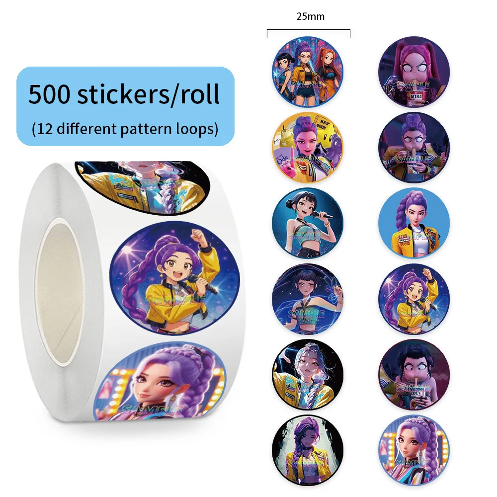 2026 Hot 500Pcs Tiger Theme Anime K-p Stickers Roll DIY Waterproof Decals for Scrapbook Phone Luggage Skateboard Laptop Decor