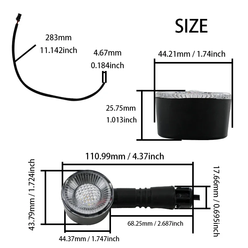 LINGQI RACING Motorcycle Turn Signal Lights Rear Brake Tail Light Taillight For Electric Bicycles Scooter Universal Parts