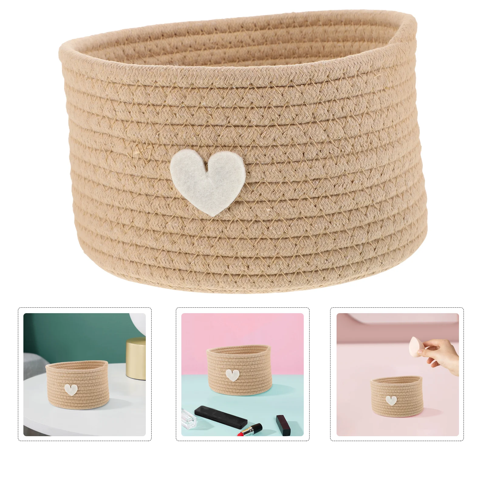 

Cotton Rope Storage Basket Minimalist Handwoven Organizer For Books Towels Nursery Bedroom Living Room Decor Dog
