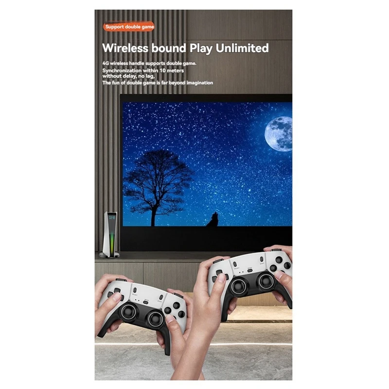 Wireless Gaming Controller Kit 128G+15000 Games  2 Players Handheld Game Console TV Game Controller For PSP 10 Emulators