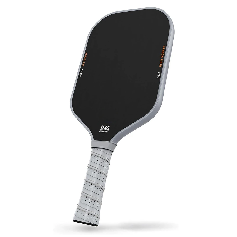 Usapa Aprovado Toray Carbon Fiber Paddle Racket, PickleBall termoformado, superfície crua, alça alongada, T700, 16mm