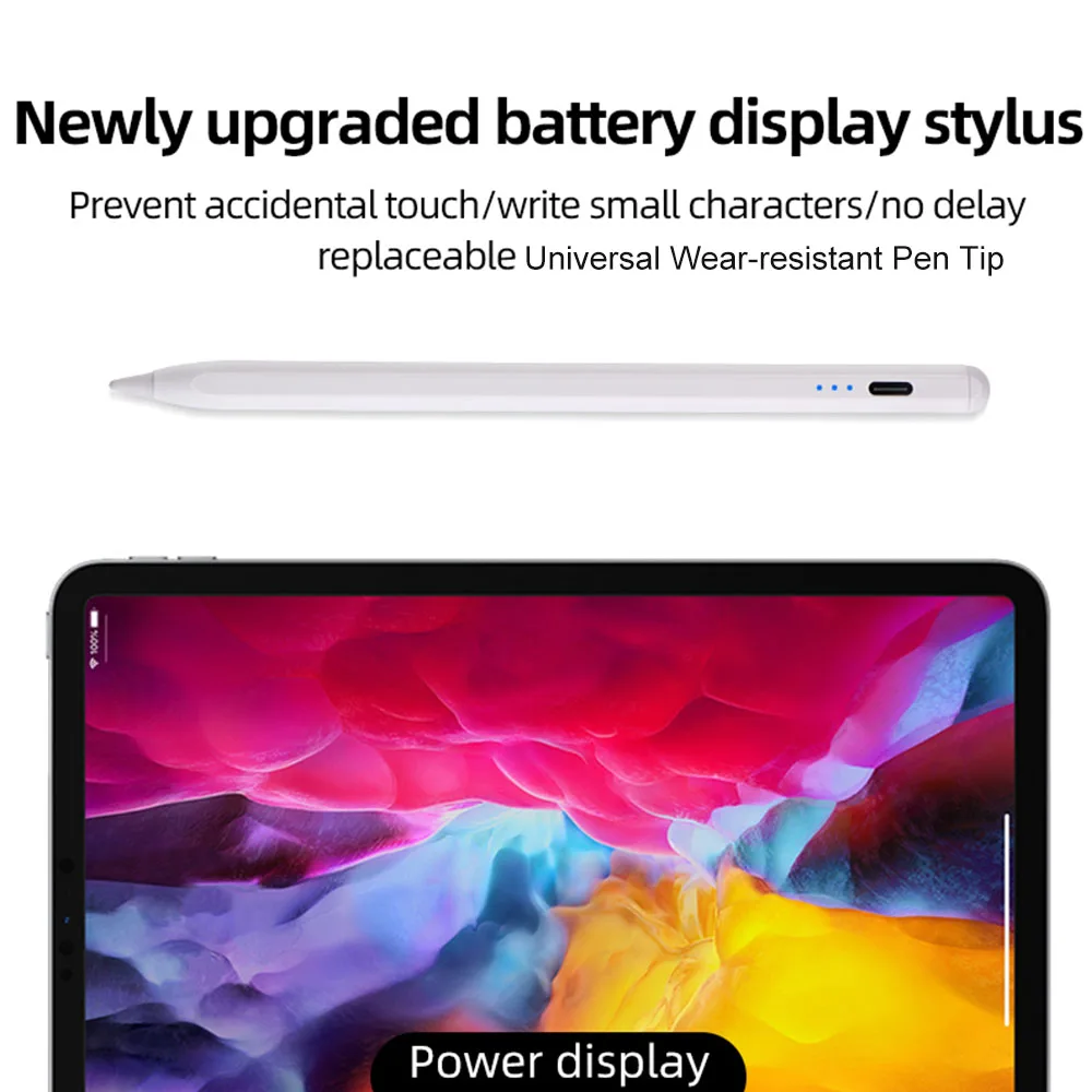

Стилус для iPad Air 11, 13 Pro, 12.9, 10.2, Mini 6, 7, с функцией Palm Rejection и наклоном, магнитный стилус для рисования с низкой задержкой для iPadOS 12.2+