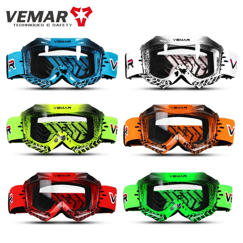 Kids VEMAR Hot Selling Colorful Glossy Children Motocross Motorcycle Motos Glasses Off-Road Bike Riding Cycling Child Goggles