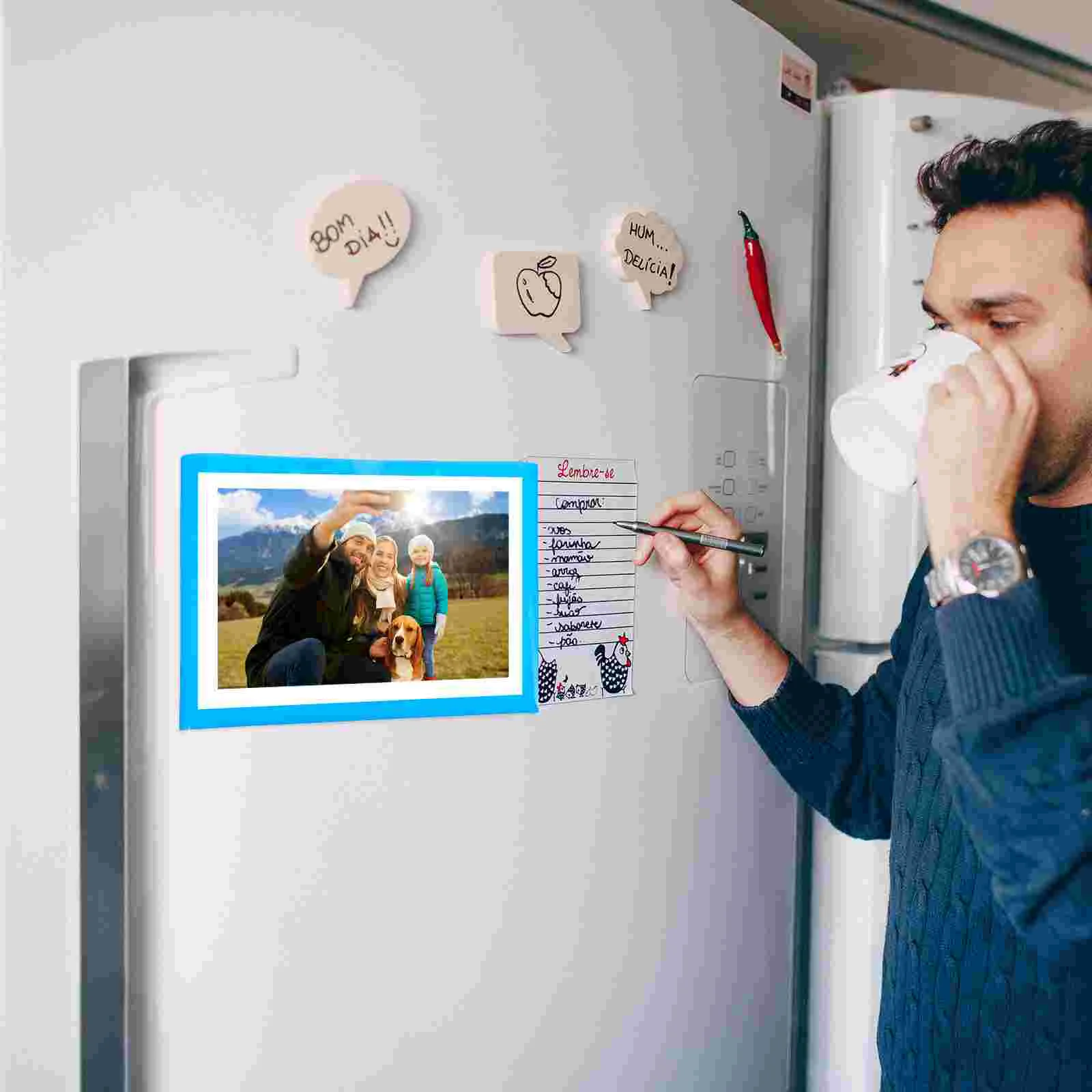 Photo Frame Magnetic Card Holder File Information Bag Soft Sticker Color Logo (a4 Horizontal Style) Office Fridge Picture Pp