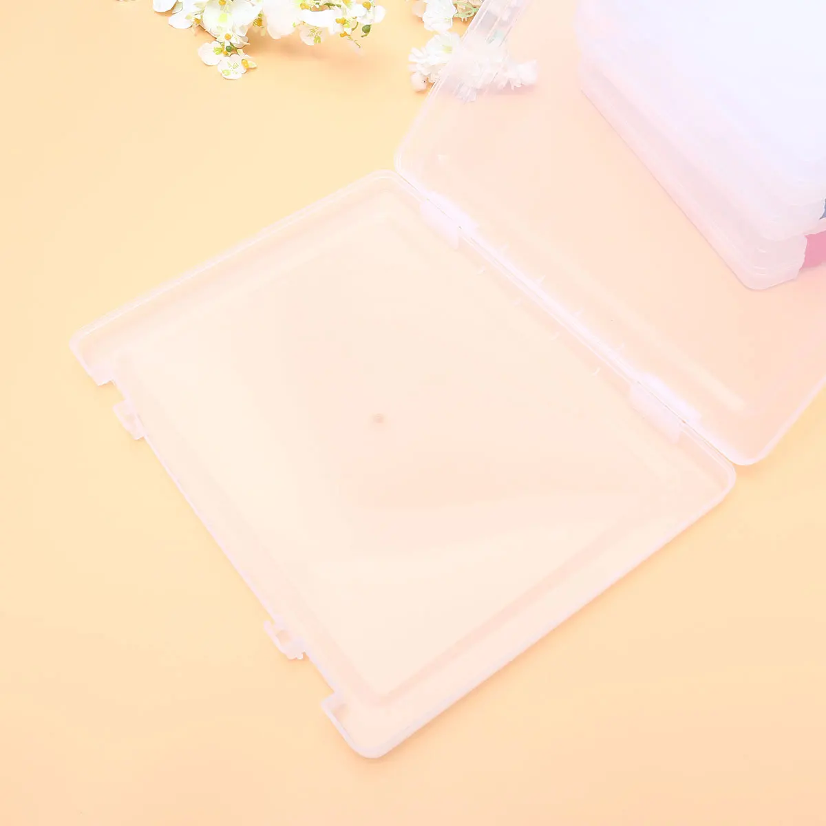 Clear Plastic Document Storage Box Transparent File Case for Papers Certificates Portable Stackable Organizer Home Office Use