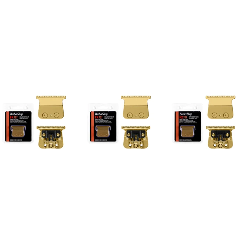 3X Replacement Blades For Babylisspro FX787 & FX726 Trimmers, FX707 Replacement Blades Gold
