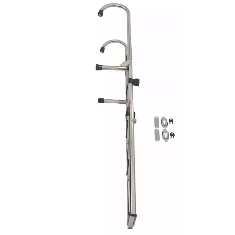 1.41m Boat Accessories Marine 5 Step Under Platform Boat Ladder Stainless Steel Boarding Telescoping Ladder