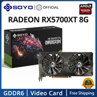 SOYO AMD Radeon RX5700XT RX5700 8G Graphics Card GDDR6 Memory PCIE4.0x16 DPx3 8Pin Gaming Video Card for Desktop Computer