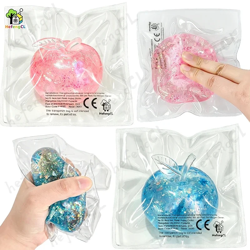 Squishy Maltose Apple Stress Balls - Sensory Toy Slow Rise Hand Exercise Squeeze Gift for Kids & Adults Hot Sale Sensory Toy