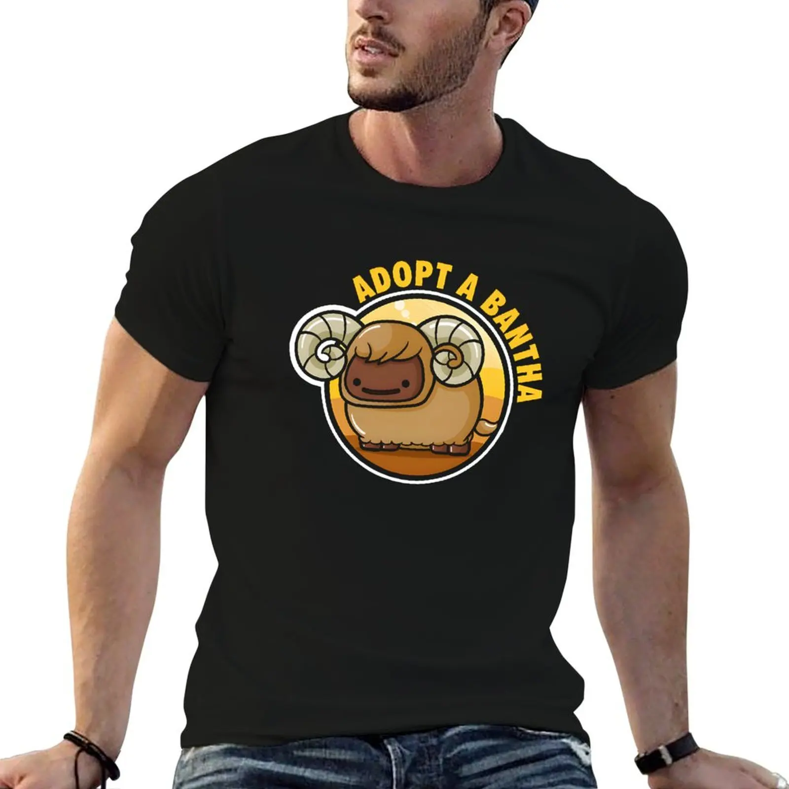 Camiseta Adopt A Bantha Funny Bantha Lover, camiseta para hombre, camisetas divertidas de marca de lujo 100% algodón, camiseta de humor oscuro