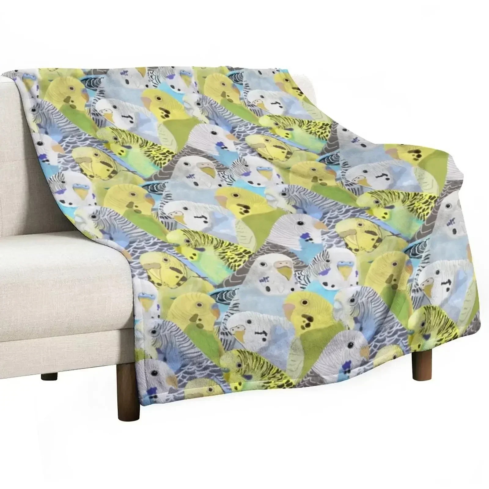 Budgie Parakeets Throw Blanket Warm Bed covers Blankets