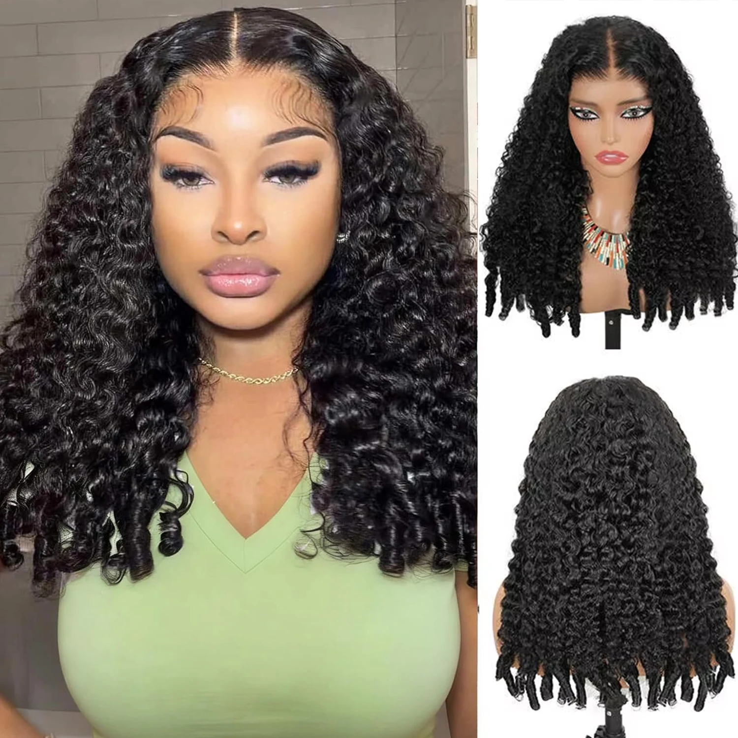 Peluca de Cabello Humano Rizado Birmano 220% con Encaje Frontal Transparente 13x6, Cabello Virgen Vietnamita, Rizado Voluminoso y Profundo