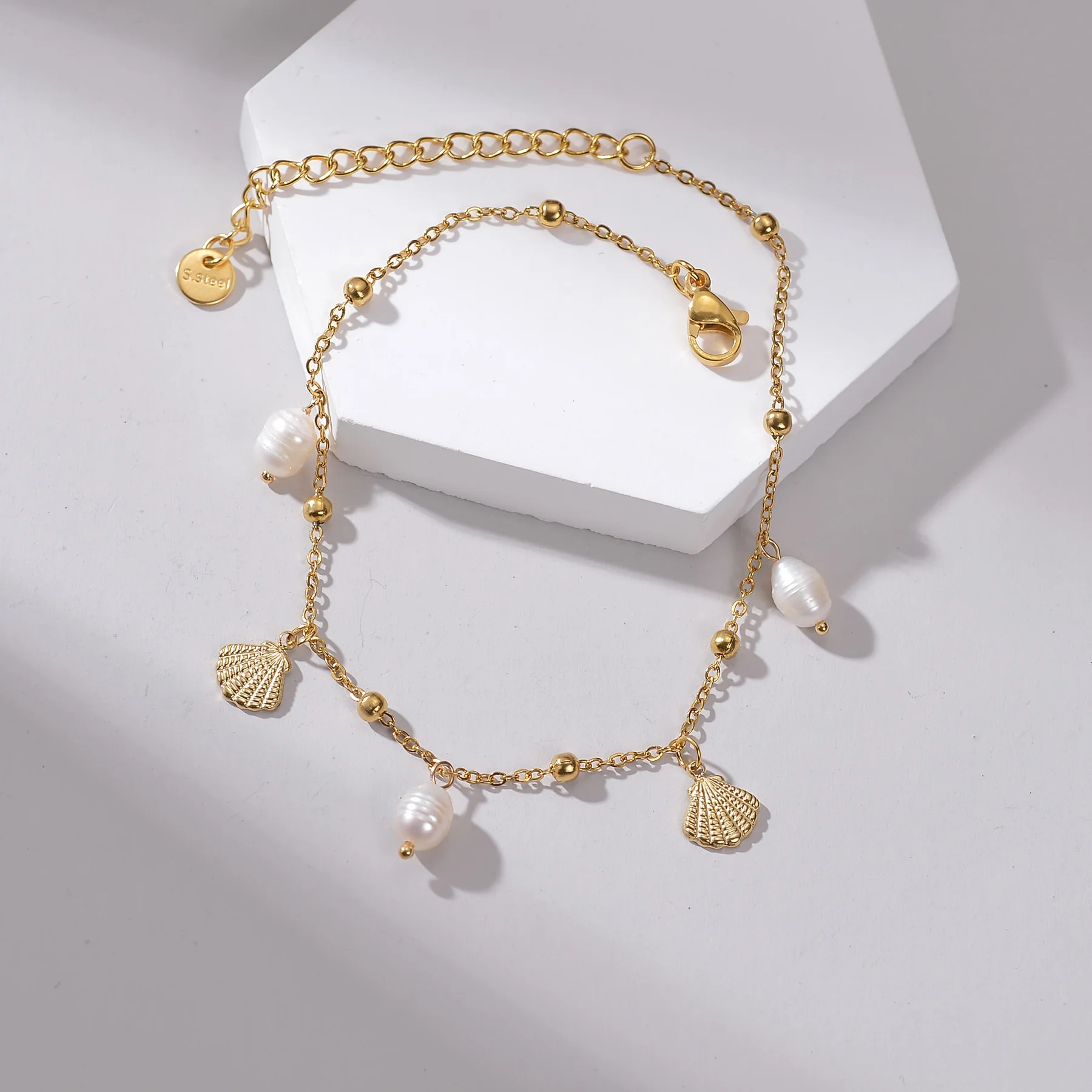 UZone Fashion Bead Pendant Ankle Chain Bracelet On Leg Foot Stainless Steel Adjustable Charm Feet Chain for Women Jelwery Gift - view 3