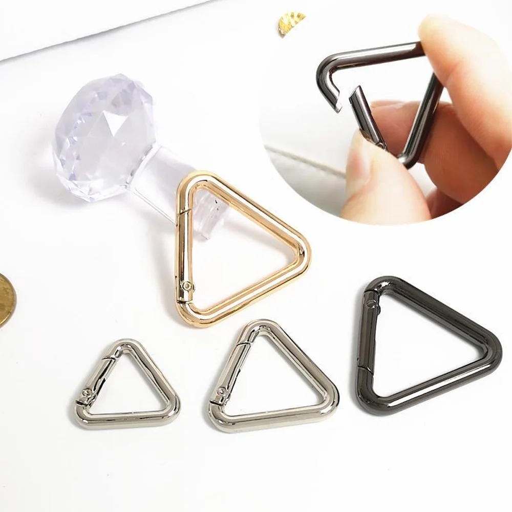 

Triangle Spring Gate O Ring Openable Leather Bag Handbag Belt Strap Buckle Connect Keyring Pendant Key Chain Snap Clasp Clip DIY