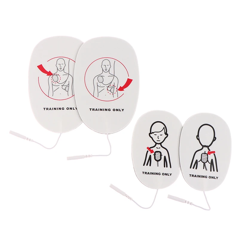 AED Training Device Patches para adultos e crianças, treinamento de primeiros socorros, almofadas de substituição, treinador universal, 1 par