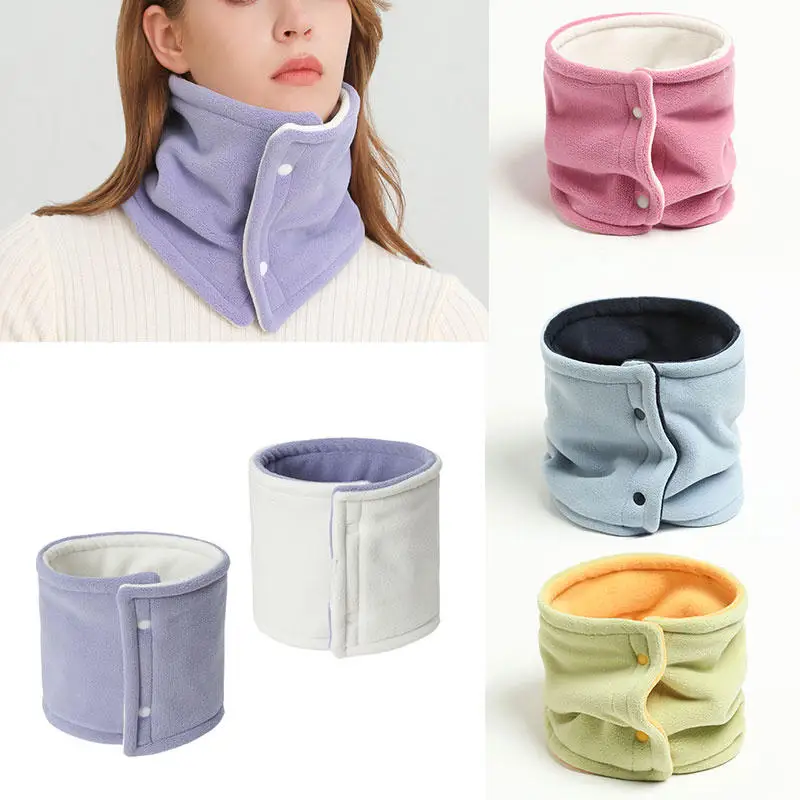 Plush Thick Neck Scarf Women Men Winter Knitted Cashmer-Like Collar Keep Warm Rings Scarves Outdoor Sport Collar