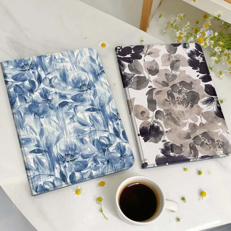 

Blue Floral Abstract Pattern Gift Tablet Case For Huawei Honor MatePad MediaPad Air 5 6 7 11 V6 V7 V8 V9 X9 X8 T10 T10s C5e T5