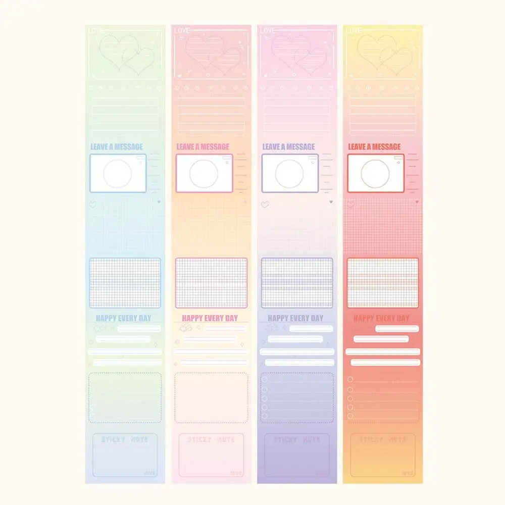 256Pcs/Set Pull-out Design Sticky Note Full Adhesive DIY Memo Pad Multifunctional Stationery Scrapbook Sticker School/Office