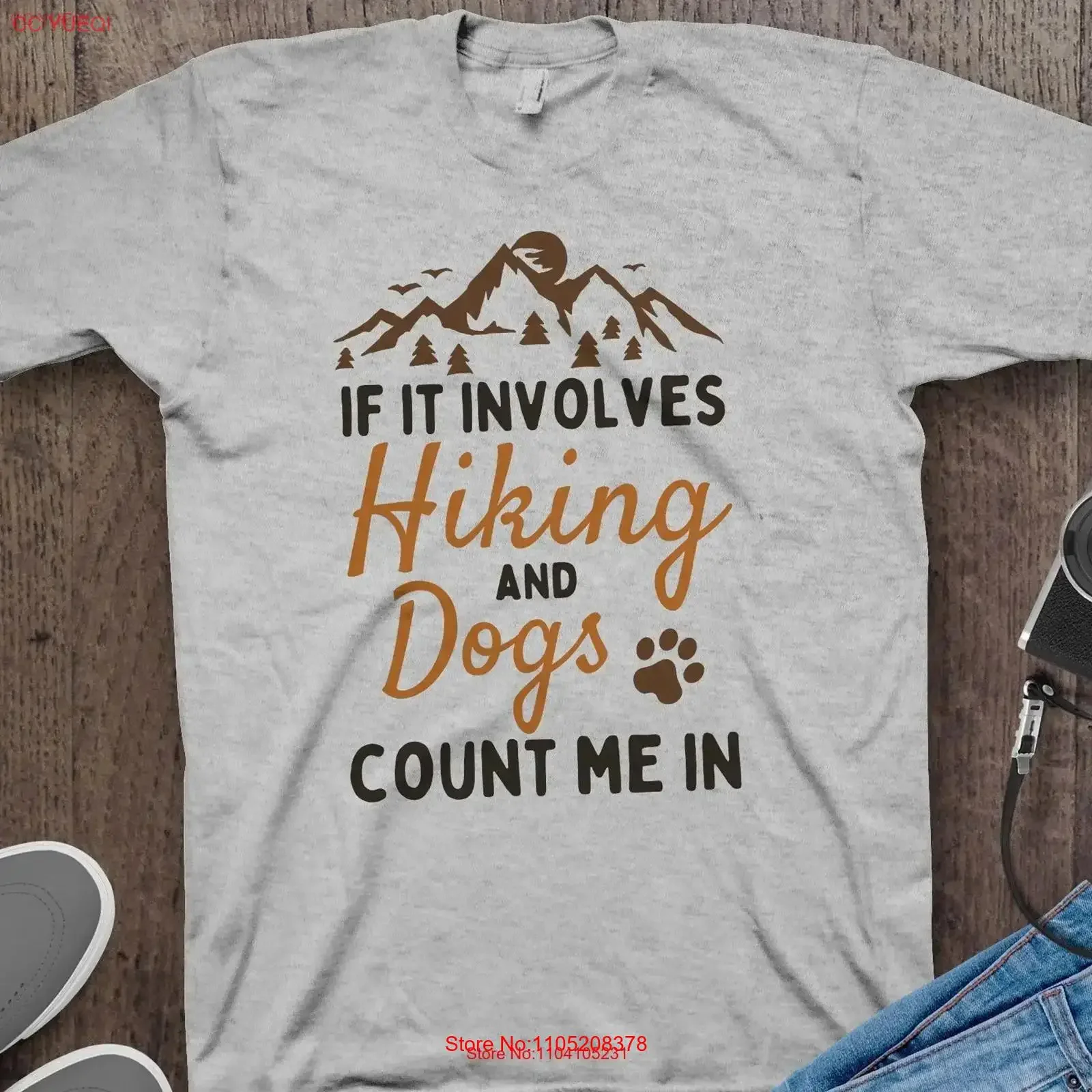 If It Involves Hiking And Dogs Count Me In T Shirt vintage Washed streetwear Breathable designer clothes Versatile Stretched