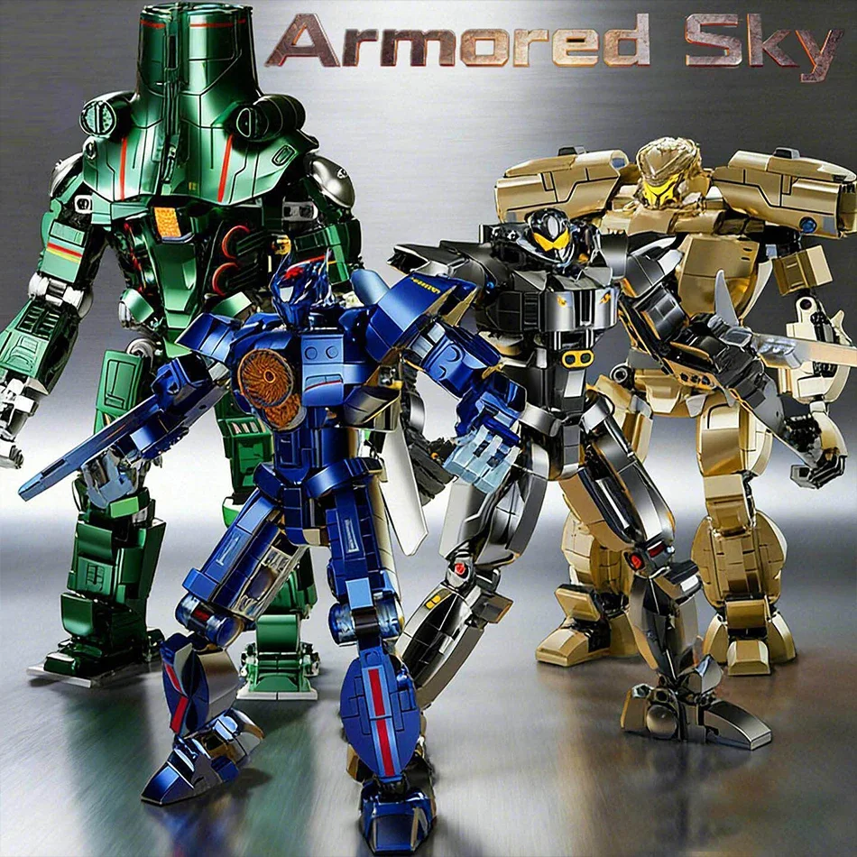 Sci-Fi Robot Building Blocks Set Transformable Mecha Warrior Model Armored Mechanical Battle Bricks Toy Display Gift for Adults