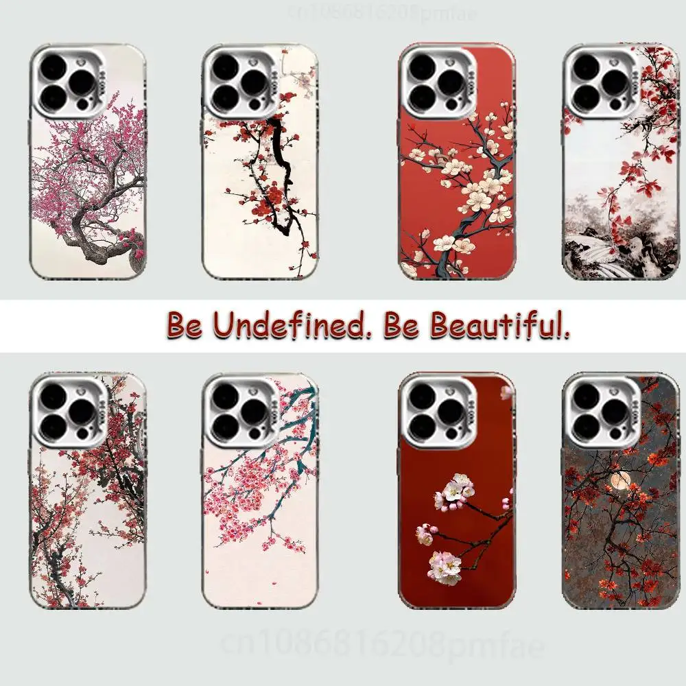 

Chinese Plum Blossom White Shockproof Phone Case For iPhone 17,16,15,14,13,12,11,Pro,XS,Max,Plus,Mini,SE
