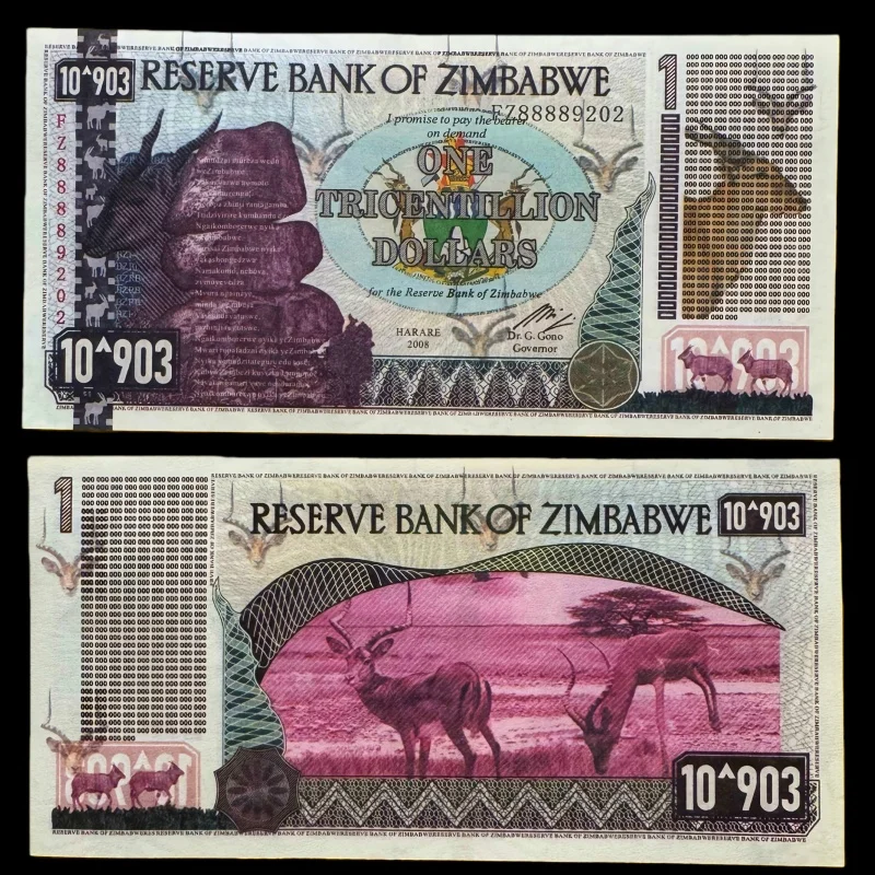 5 ~ 100 قطعة من الأوراق النقدية التذكارية زيمبابوي مع الرقم التسلسلي المضاد للتزييف بالأشعة فوق البنفسجية ومقتنيات الأموال الورقية ومجموعة هدايا الأعمال