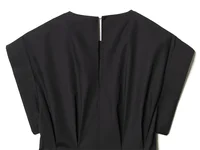 Women's Dress 2026 Spring New Black Short-Sleeve Pleated Decorative A-Line Long Dress Elegant and Simple Fashionable - Image 6