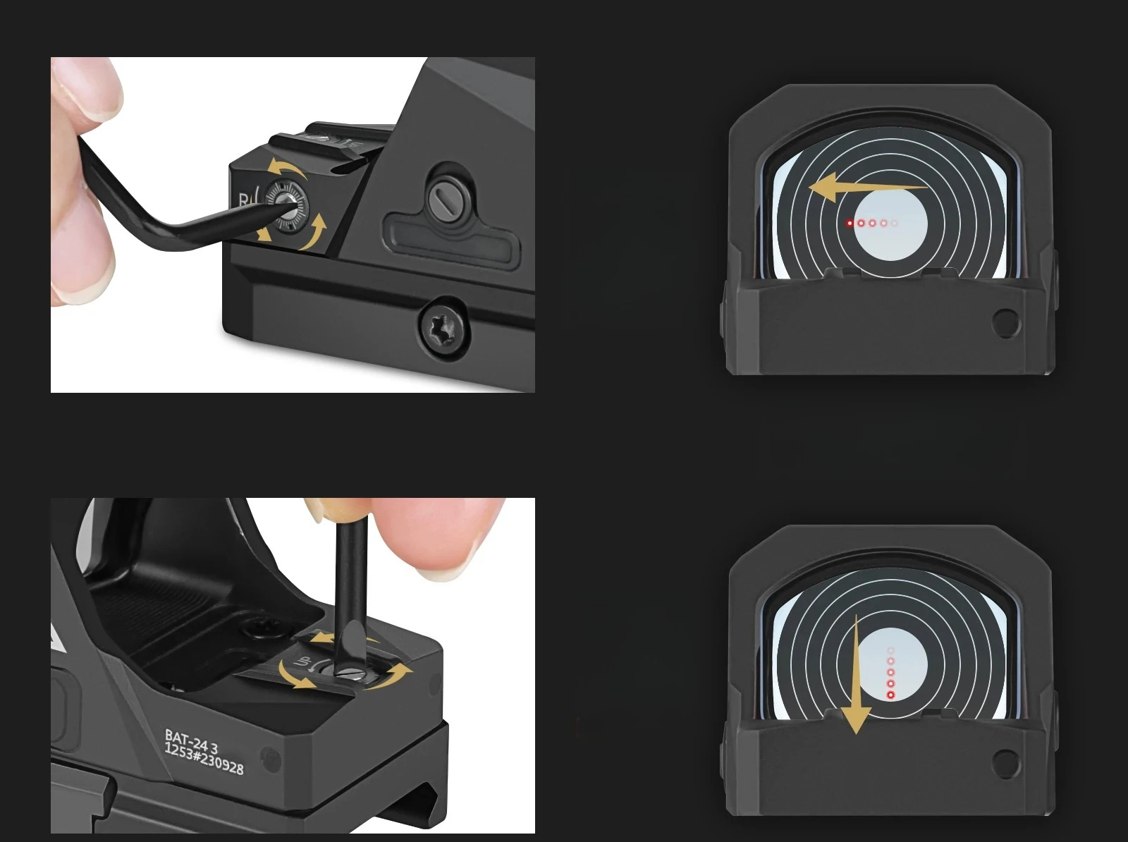 

'for SPINA OPTICS IPX7 1800G Microswitch Tactical Red Dot Scope Holographic OEM Waterproof Shockproof Hunting Reflex Sight